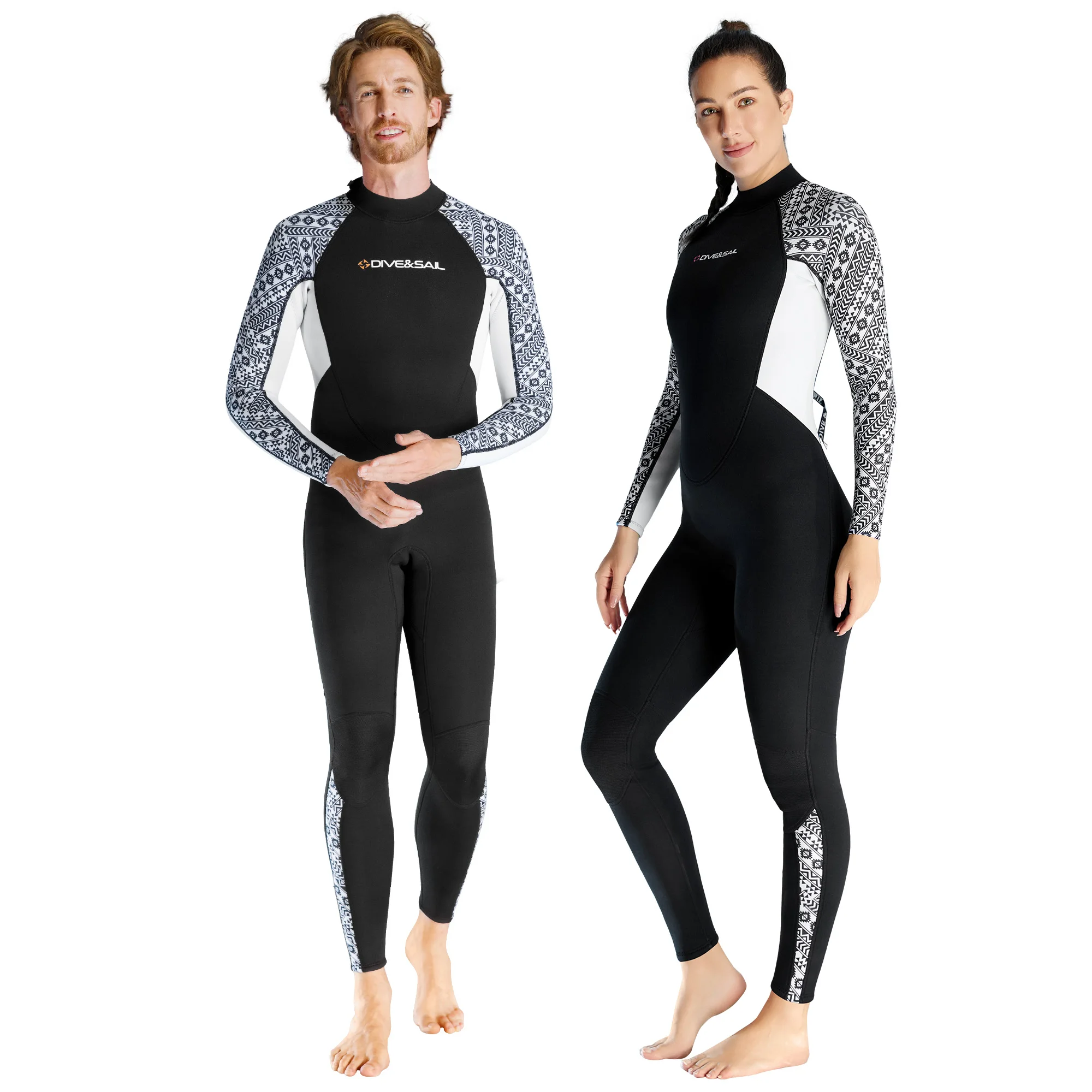 Fashion Korean Couples Man Wetsuit Women 3mm Neoprene Swimsuit Winter Warm Surfing Diving Swimming Suit UV Costume D330232