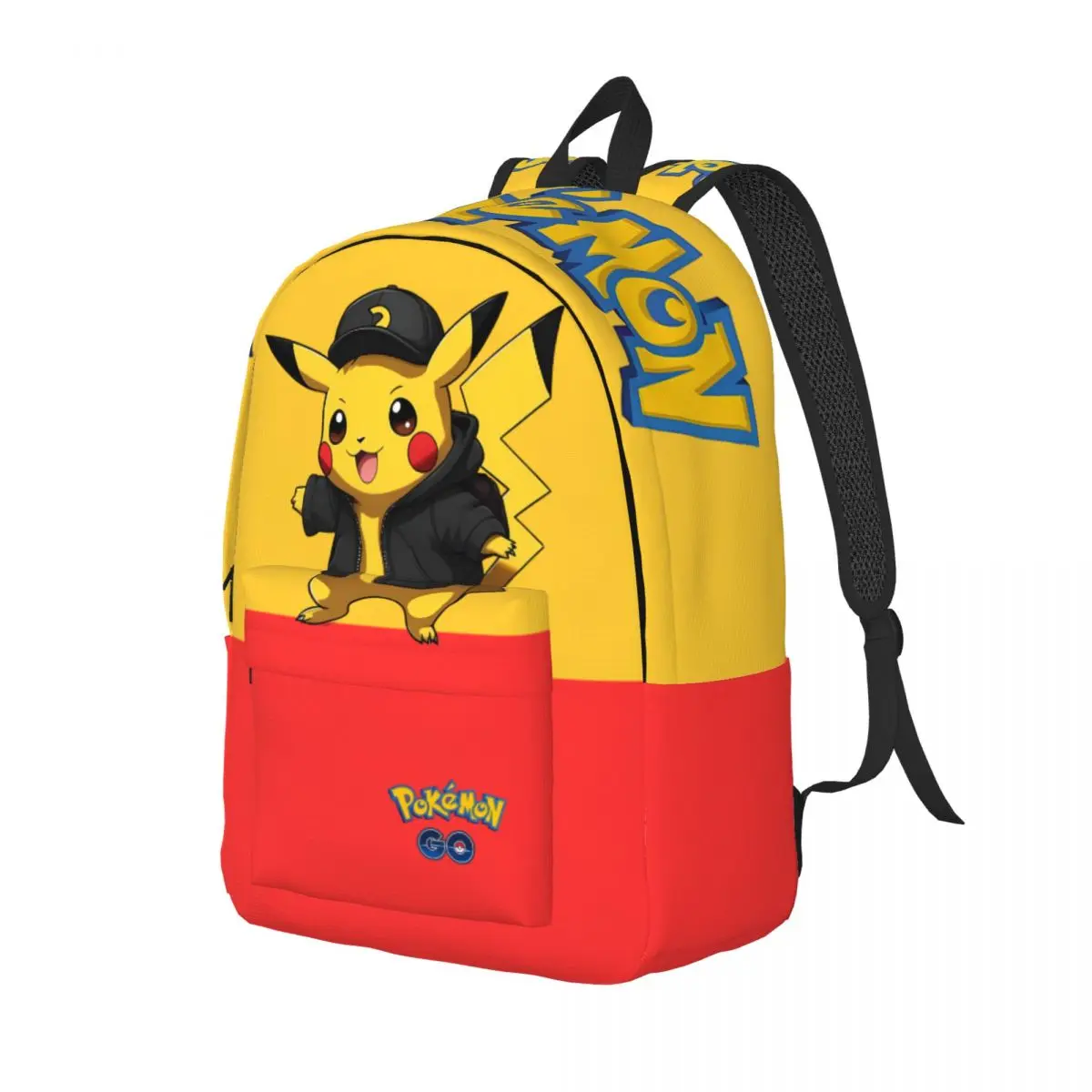 Knapsack Pickachu Sticker Zipper Closure Pocket Monster Pikachu Grils Gift Harajuku Design Bookbag Outdoor