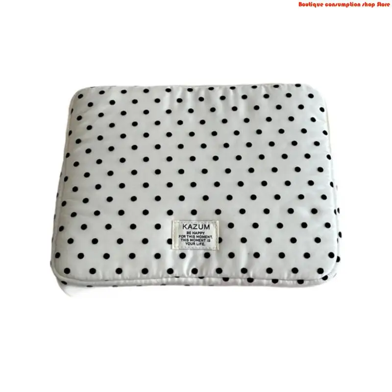 L9NA Professional Polkas Dot Laptop Case AntiCollision Foam Adjustable Straps For Daily Commutes
