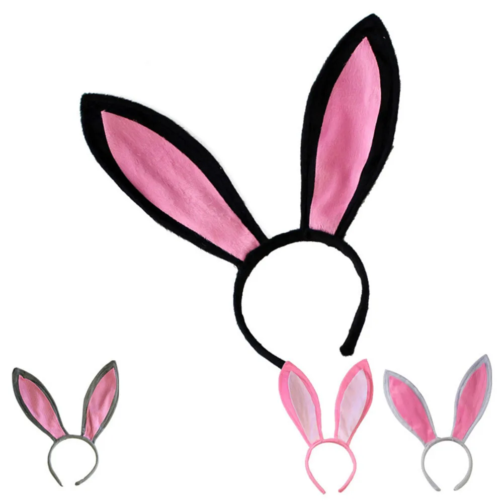 مجموعة أغطية رأس مكونة من 3 قطع من أذن أرنب، إكسسوار حفلات أسود أنيق لمهرجان عيد الفصح، أزياء تنكرية للأطفال والكبار #4