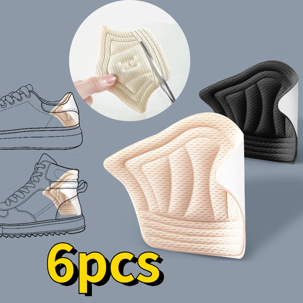 Plantillas adhesivas para zapatos deportivos, almohadilla para el talón, tamaño ajustable, antidesgaste, almohadilla para los pies, almohadilla para insertar, Protector para el talón, 6 unidades/3 pares