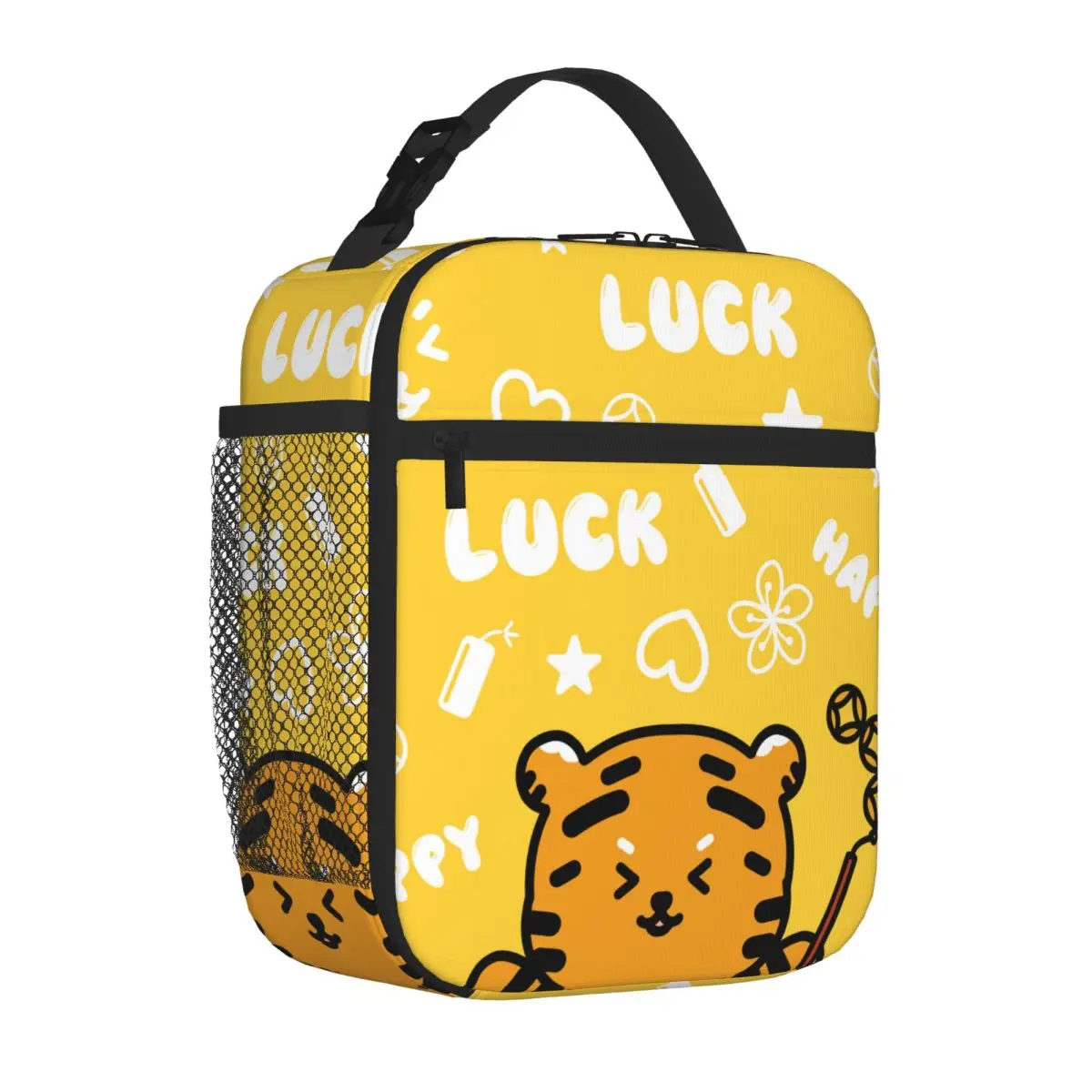 Bestselling Lovely Cartoon Tiger Plant Print Food Cooler Bag Overnight Trip Portable Lunch Bag