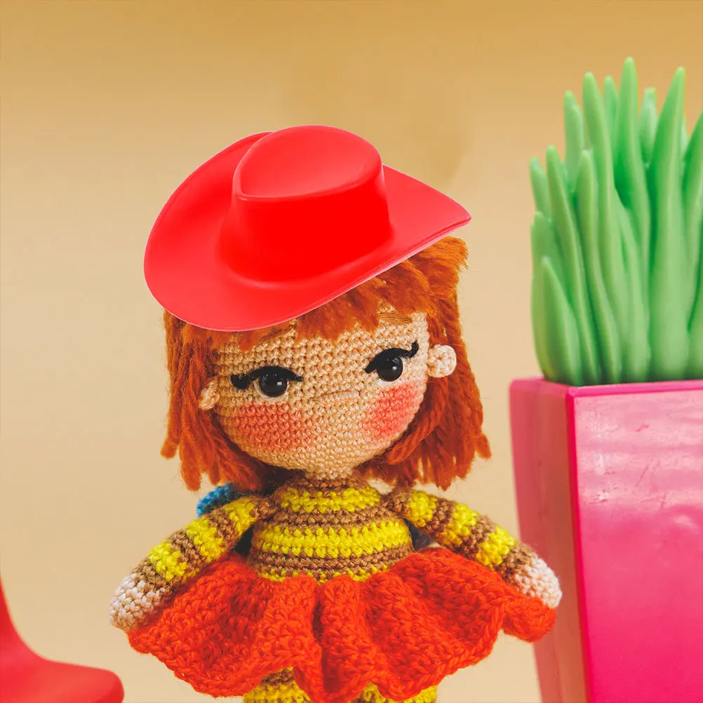 음료용 미니 카우걸 모자 20개 미니어처 하우스 장식 작은 모자 장식 공예 액세서리 섬세한 파티 선물