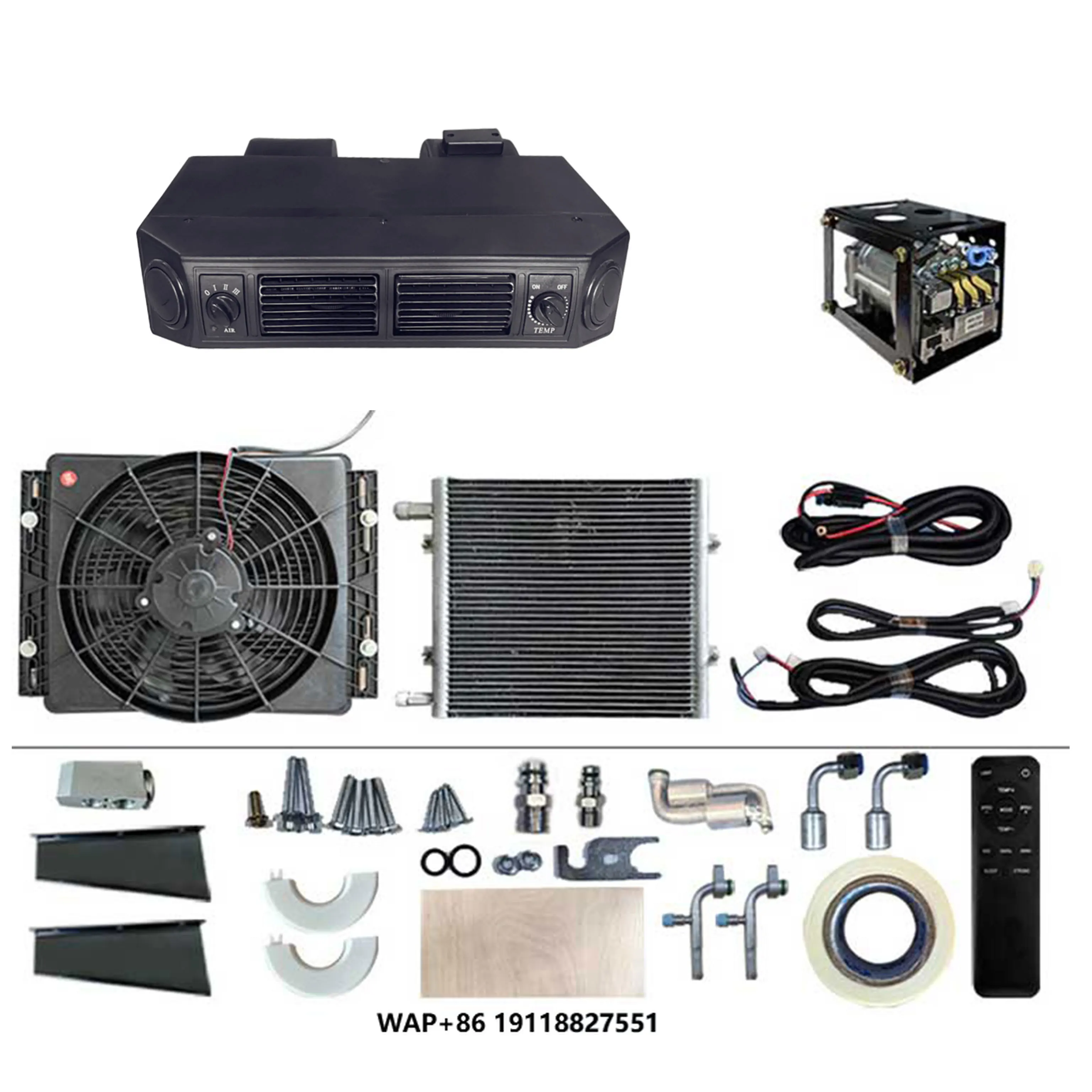 RV AC وحدة جرار شاحنة التخييم طقم مكيف الهواء 12 فولت مكيف الهواء لمقطورة شاحنة التخييم Motohome