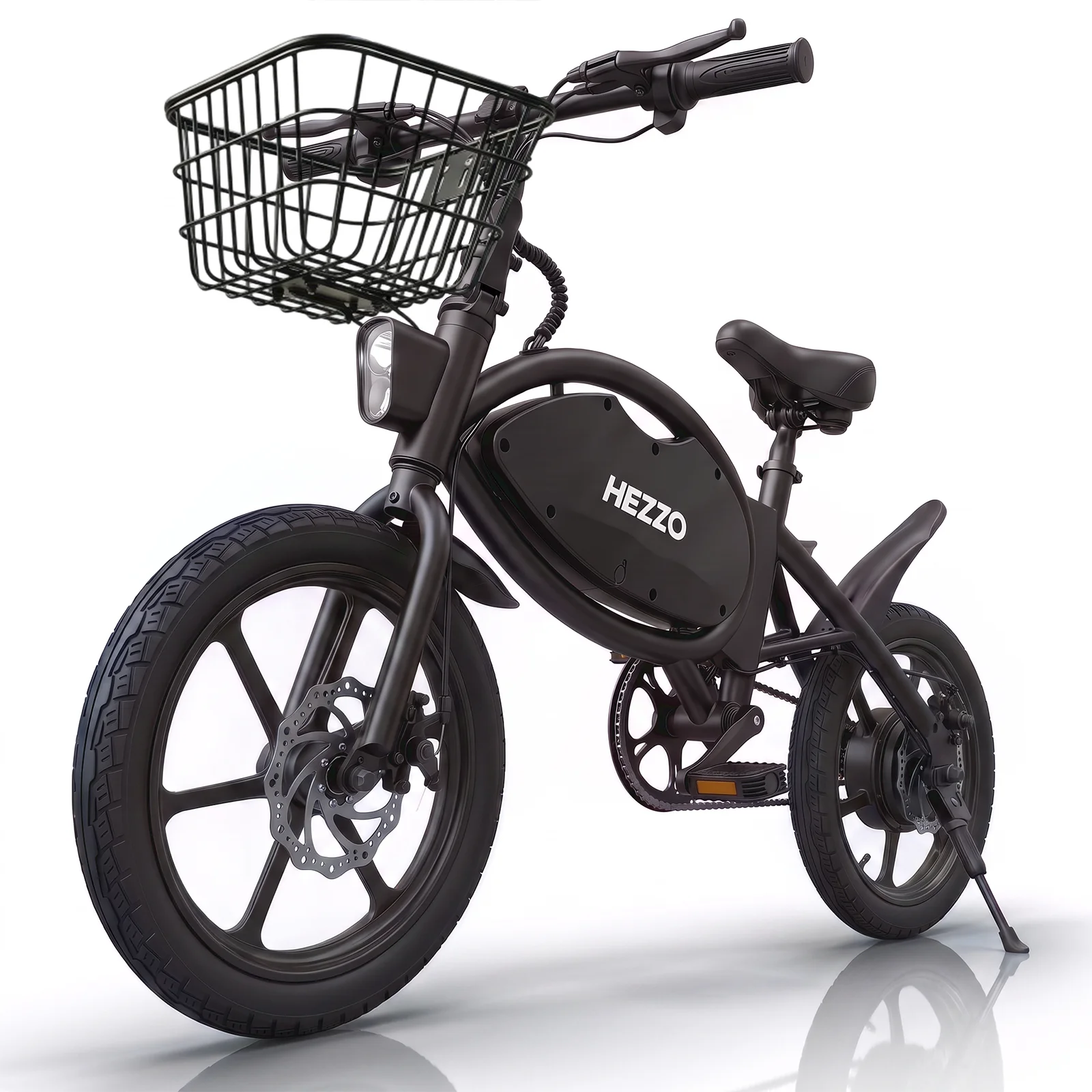 HEZZO T8PRO Foldable Electric Bike for Adults 48V 500W Peak 750W Brushless Motor 16Inch Carbon Steel E-Bike 7.8Ah Lithium Battery Max 25KM/H 30-35KM Range Dual Disc Brake 499Wh 21Miles LED Headlight Commuter Folding E Bicycle image 4
