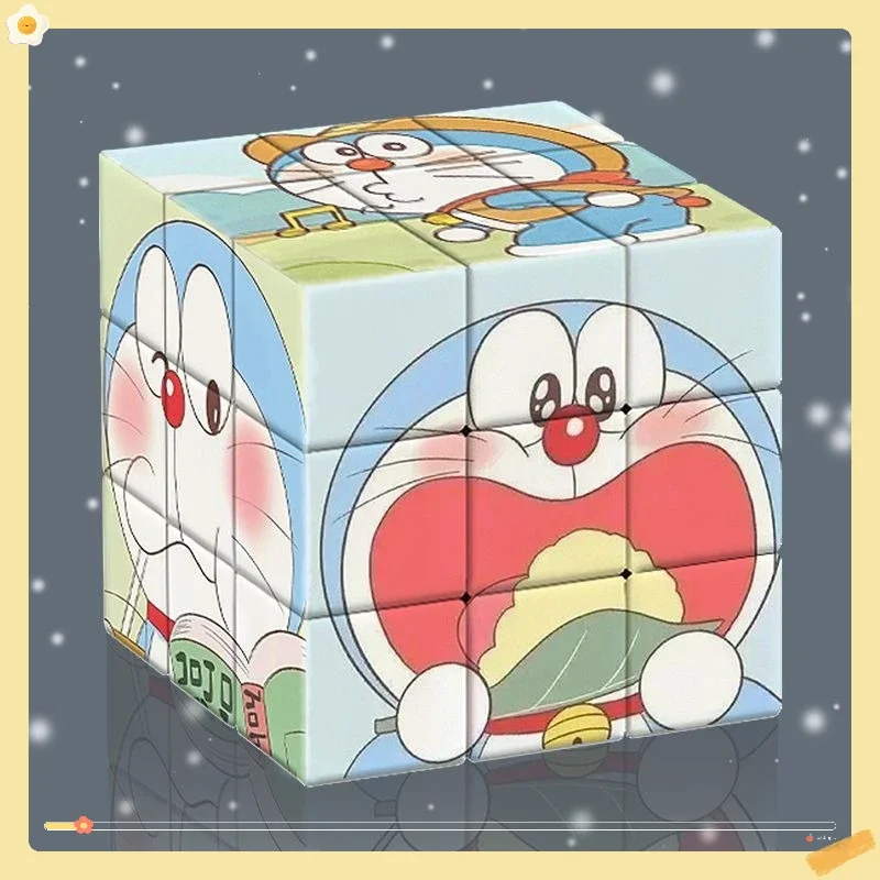 Anime Doraemon Level 3 Creative Puzzle Student Decompression Cube Children's Cute Pattern Puzzle Toy Gift