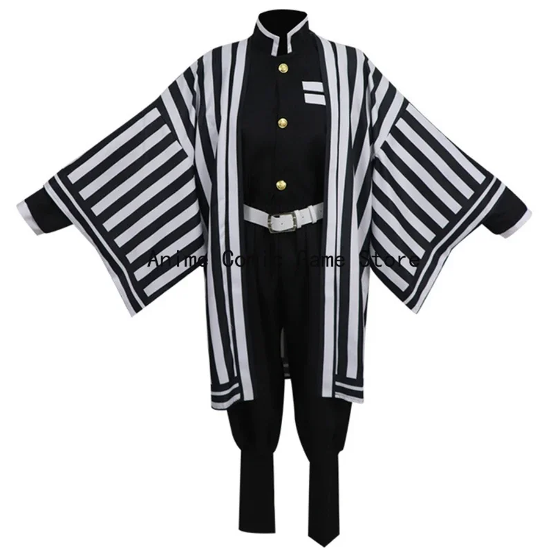 2025 新成人子供伊黒小芭内コスプレ衣装ウィッグマスクアニメ制服ハロウィンパーティー衣装男性女性フルセット AA