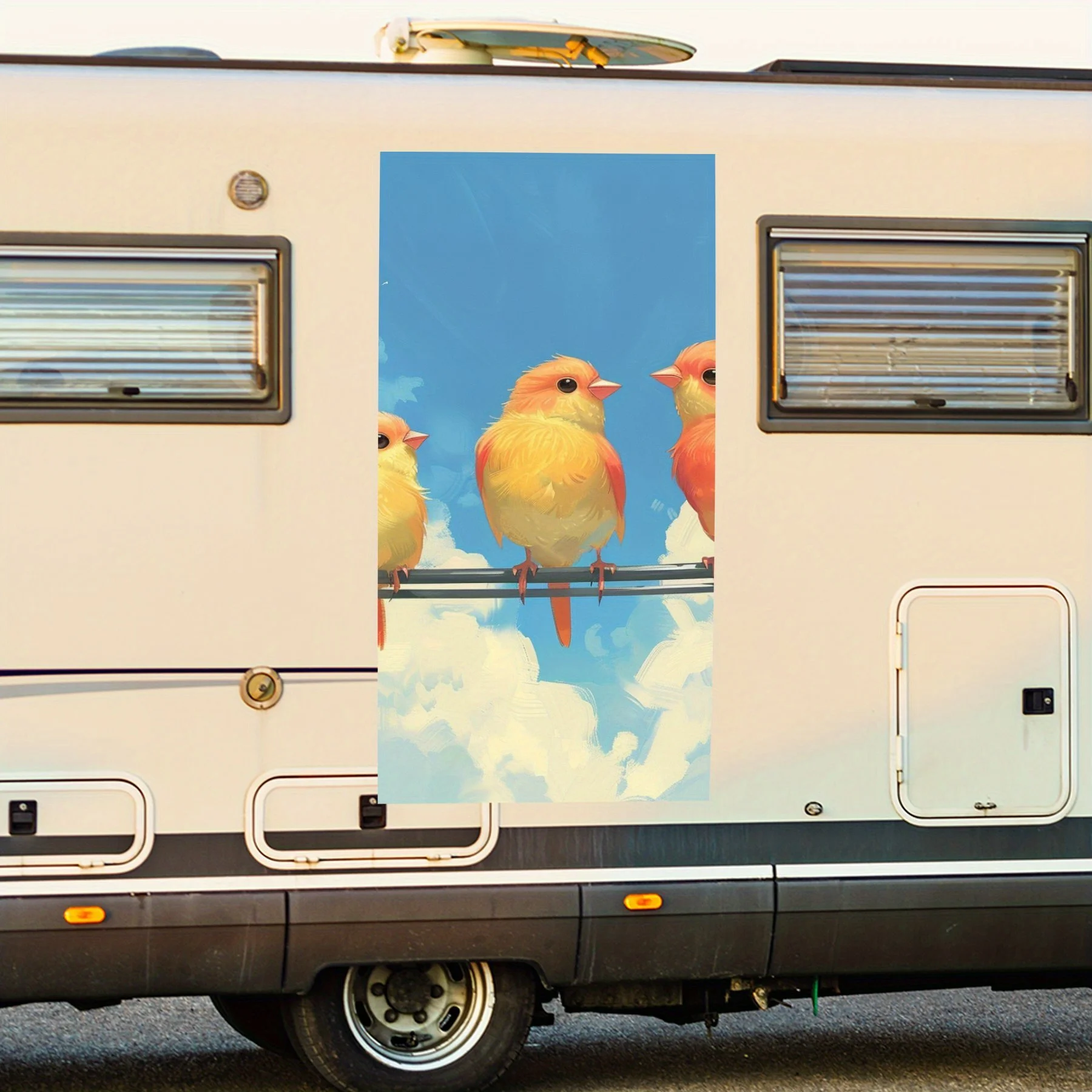 

Птицы на проволоке с цветком, наклейка на дверь автомобиля, ПВХ, самоводонепроницаемая палка, яркие авто внешние аксессуары, декор, защита