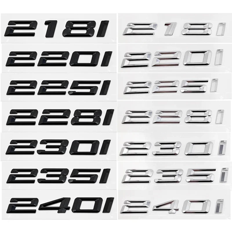

Autocollant de logo de lettres de coffre de voiture 3D ABS insigne emblèm autocollant pour BMW Série 216i 218i 220i 240i 235i