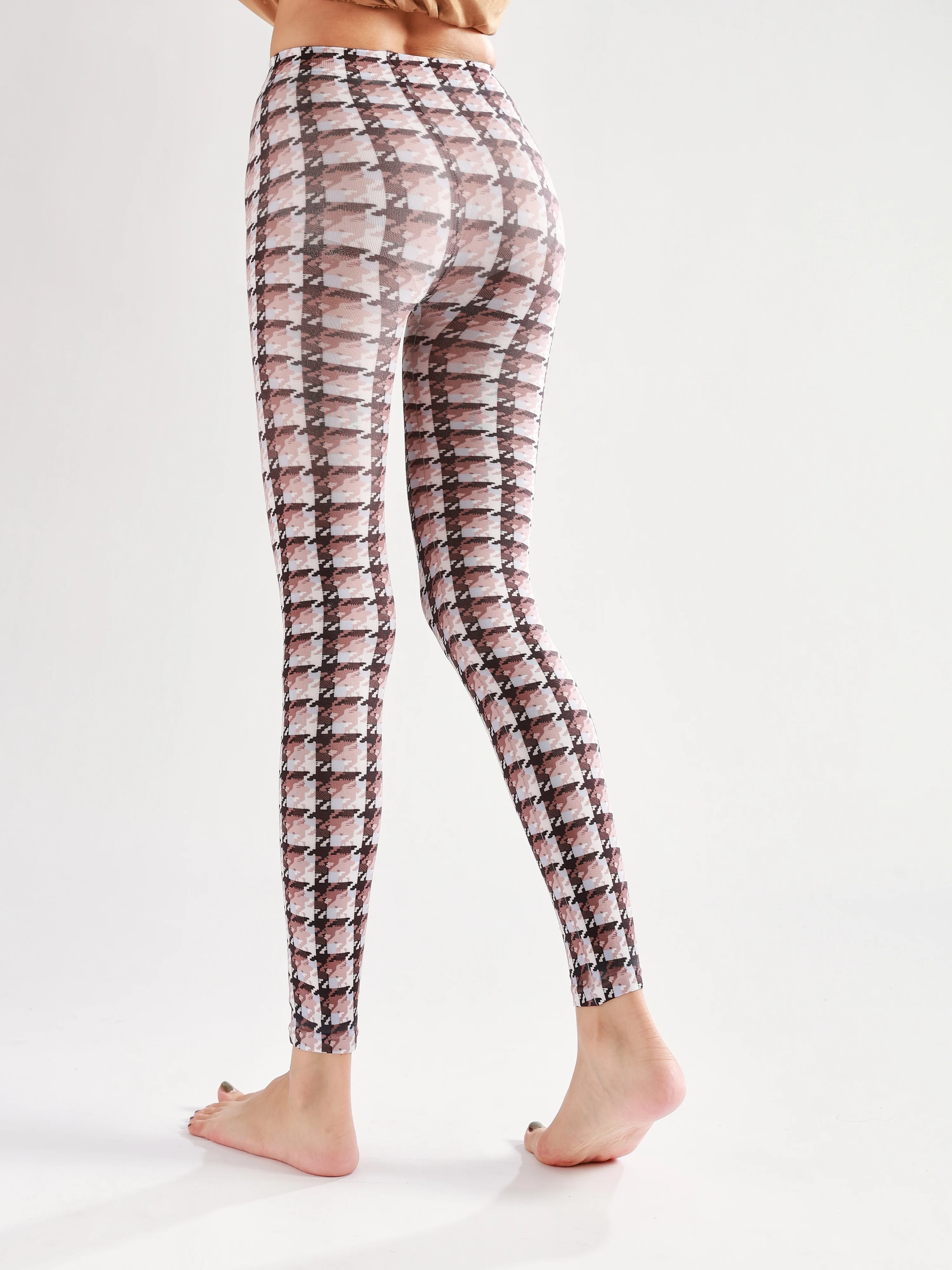 Sahabowi brow swallow grids patterns nove pantaloni leggings digitali morbidi opachi per le donne