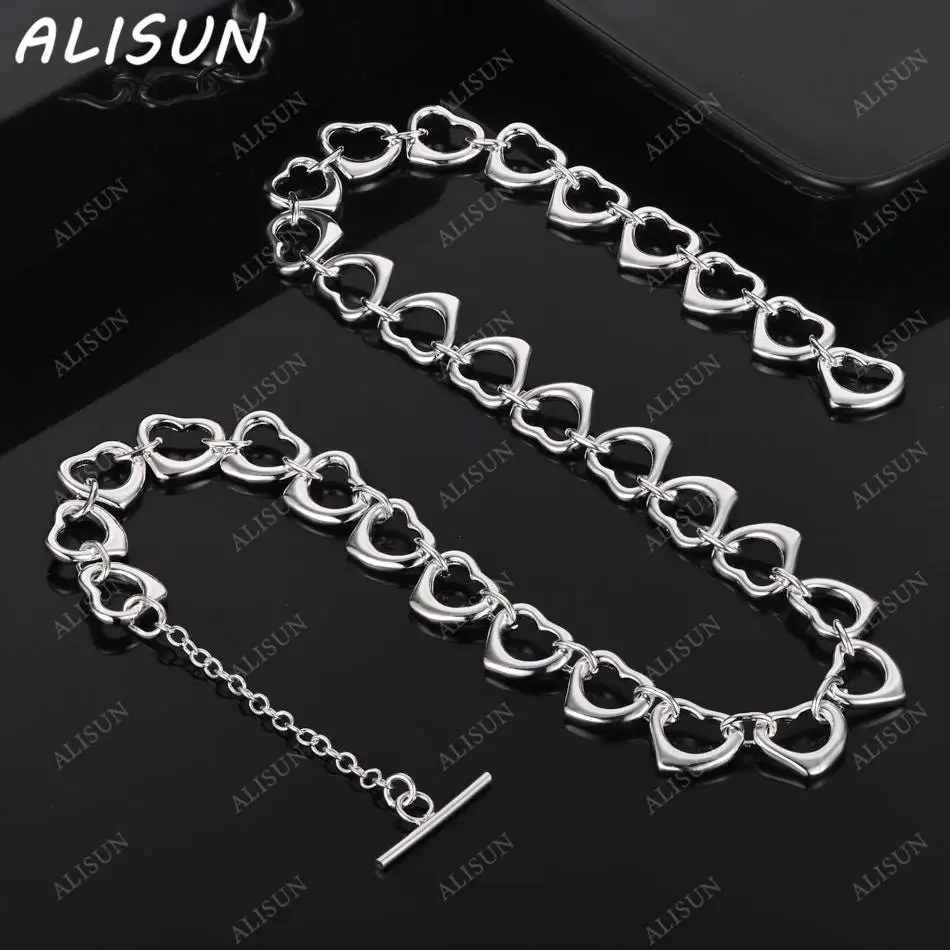 

ALISUN 925 Sterling Silver Fine Chain Necklace For Women Man Fashion Party Wedding Accessories Jewelry Holiday Gifts