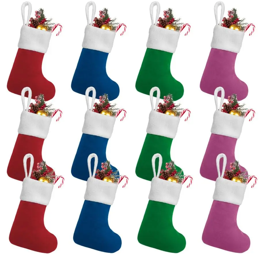 

Мини-рождественские чулки 7, традиционные рождественские чулки для семейного декора праздничной вечеринки и камина на рождественскую елку, веселого Рождества, Орна