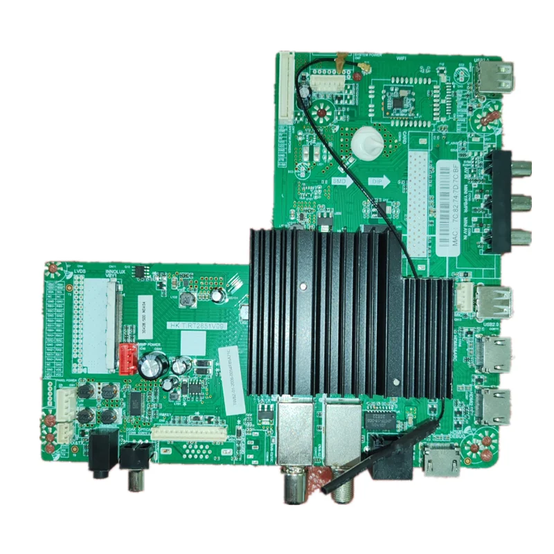 HK.T.RT2851V09 4K wifi network TV motherboard 1.5G+8g Physical photos for LED screen  2 high-frequency AV interfaces