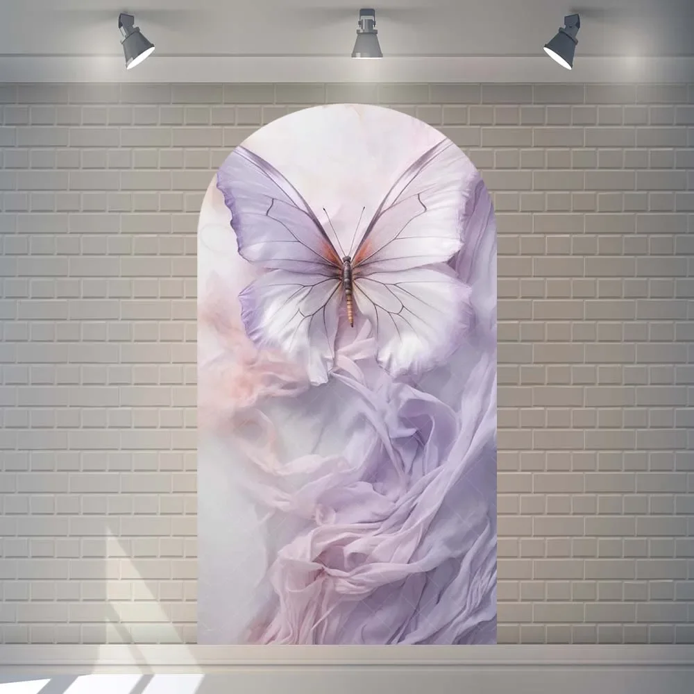 VIKAMA فراشة حفلة قوس خلفية غطاء فتاة عيد ميلاد حفل زفاف الديكور مخصص الكتابة الخلفيات الزخرفية