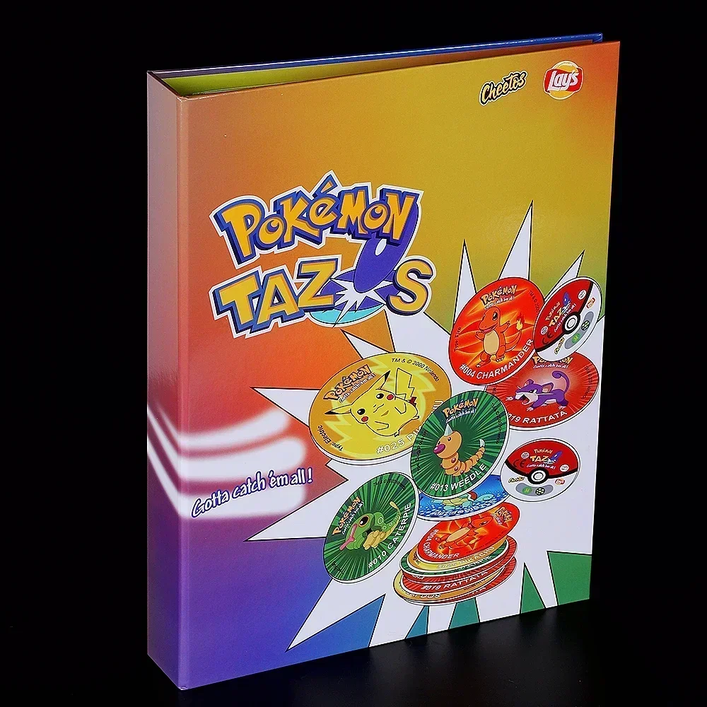 Pokemon-Tazos 1/2/3 generación, 28/175/141 piezas, Pikachu, Charizard, álbum de tarjetas coleccionables redondas, entrenador, Pogs, Cheetos,