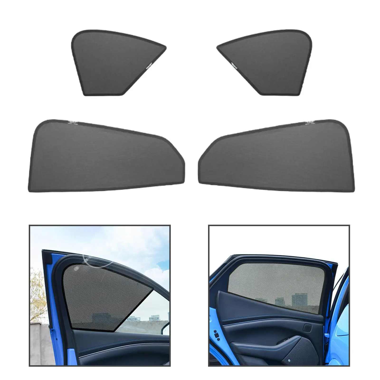 

6 Pieces Windshield Sun Shades Fine Mesh Keeps Cool Convenient Heat Insulating Sturdy Car Sun Shades for Window for Mach-e