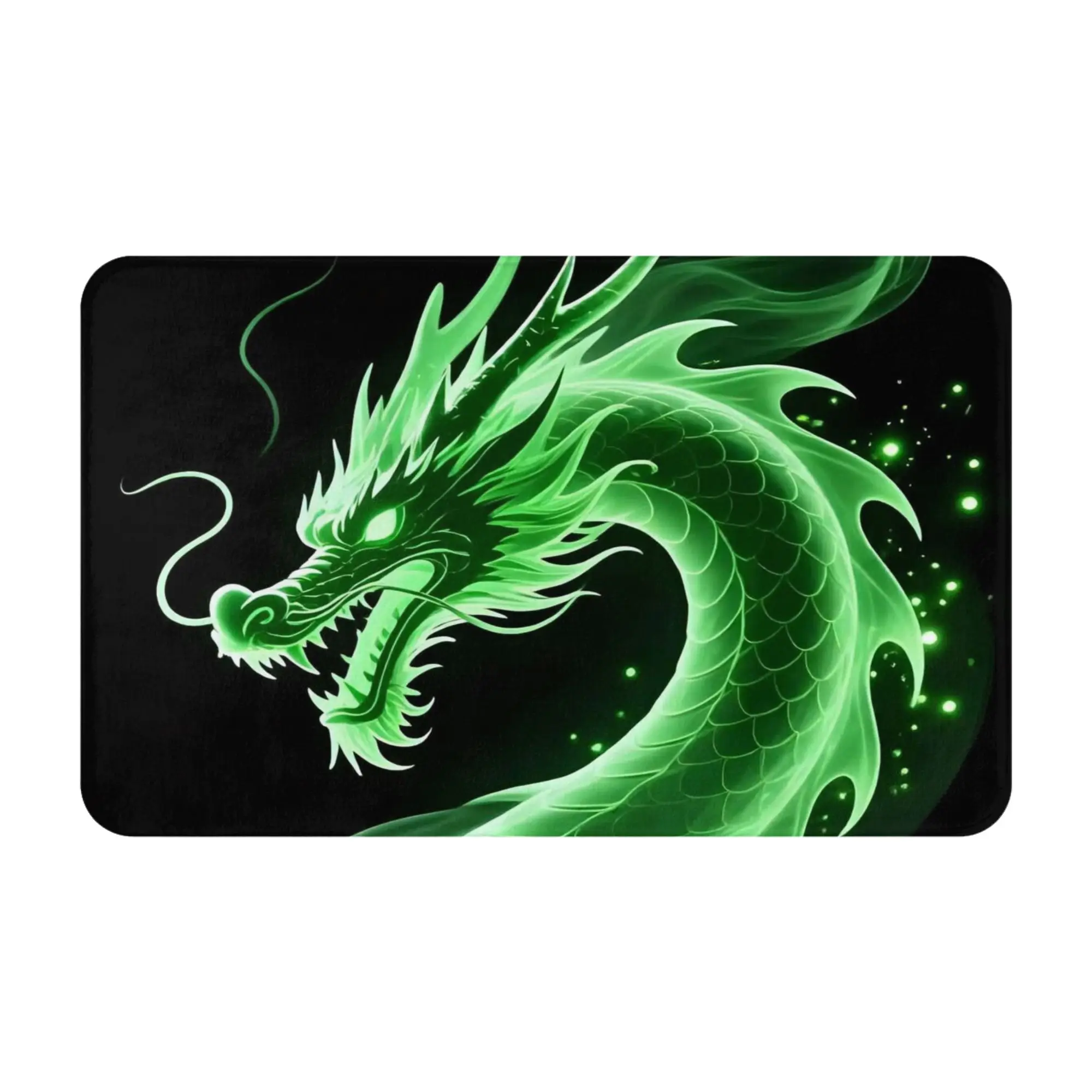 Green Smoke Chinese Dragon Art Non-slip Doormat Bedroom Mat  Indoor PatternHomeDecor