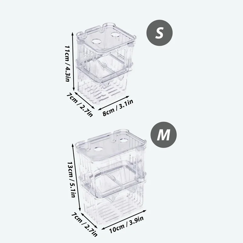 Suspended Multifunctional Guppy Breeding Box Fish Tank Acrylic Isolation Box Small Large Spawning Hatch Small Fry Fish D9179