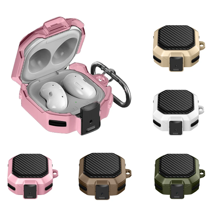 

New Secuer Lock Switch For Samsung Galaxy Buds FE Buds Pro Buds2 Pro Live Earbuds case Earphone Cover With Buckle Hook Armor