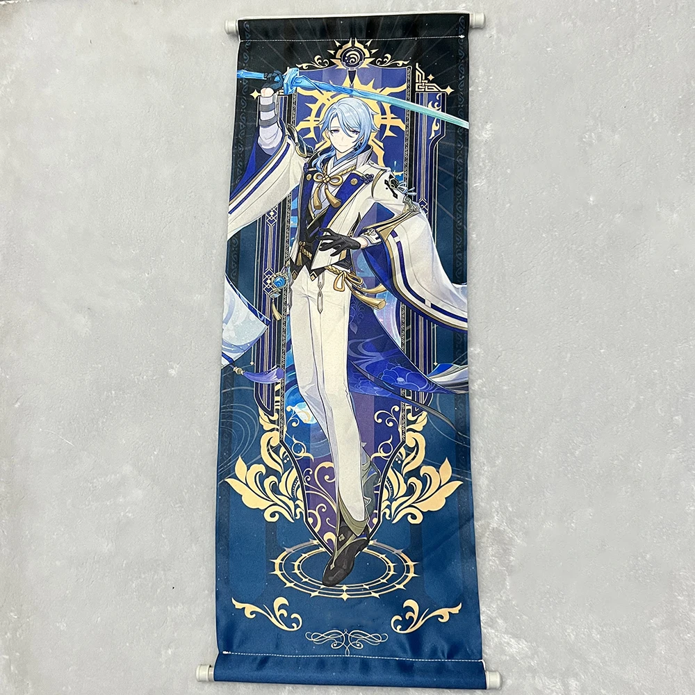 Anime Gen Impact Wall Hanging Poster Cosplay Halloween Party Cartoon Heros Scroll Canvas Students Gifts Hot Game Home Decoration