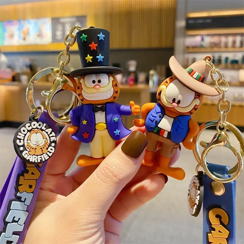 Garfield Cartoon Backpack Chain Car Access Key Chain Gift to Friends and Classmates with Creative and High Beauty Small Gifts view 2