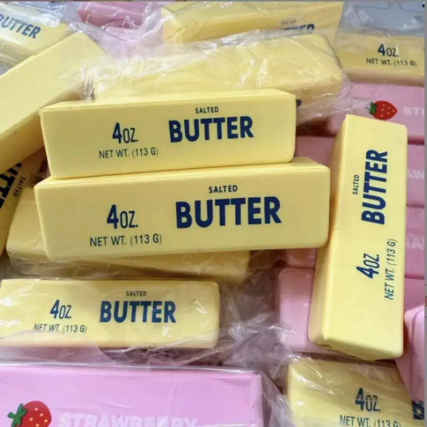 High-quality Butter Stick Squishy Toy Slow Rising Stretchy Toy Decompression  Elastic Cheese Stick Desk Travel Funny Prank Gift