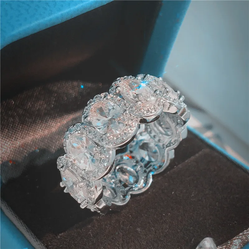 

Stunning Limited Edition Eternity Band Promise Ring 925 sterling Silver 11Pcs Oval AAAAA cz Engagement Rings For Women