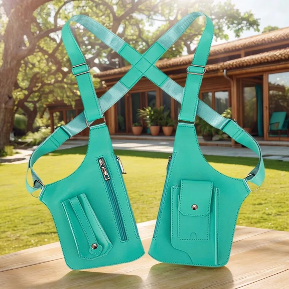 

Vintage Double Shoulder Armpit Bag Adjustable Strap Gothic Anti-Theft Underarm Bag Steampunk Portable Shoulder Harness Bag