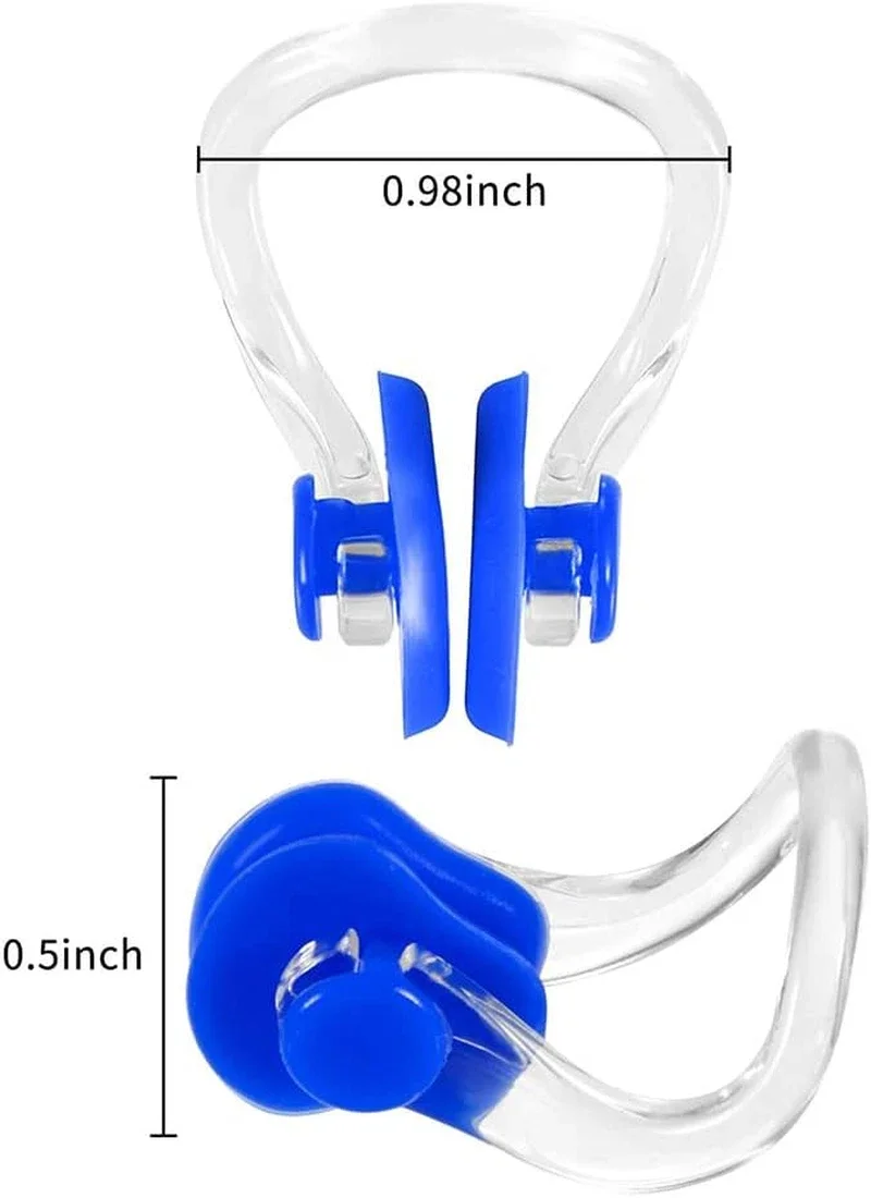 18개 수영 코 클립, 방수 실리카 젤이 포함된 실리콘 수영 코 플러그