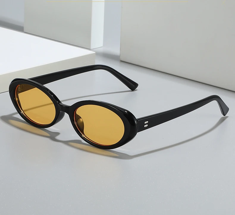 Retro Vintage Oval Sonnenbrille Frau 2024 Marke Designer Runde Sonnenbrille Männer UV400 Punk Stil Luxus Brillen Weibliche Oculus – Detail 2