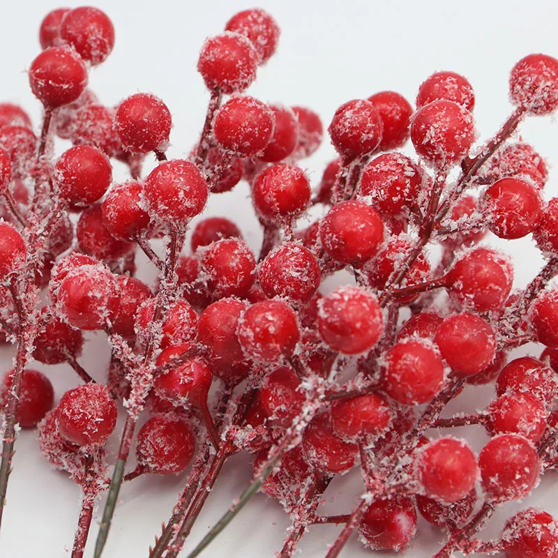 (10 pieces/bag) 22cm snowflake simulation berry skewer Christmas tree outdated New Year celebration room vase decoration