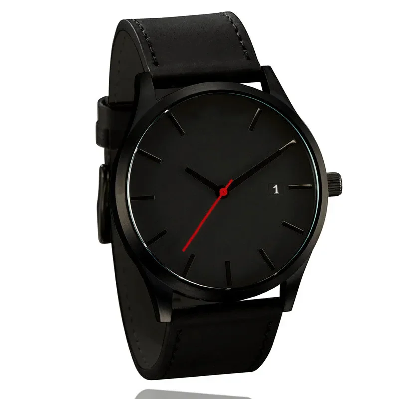 Reloj de pulsera de cuarzo analógico Simple para hombre, caja de Metal a la moda, relojes para hombre, cinturón de cuero, reloj informal de negocios para hombre, relojes Masculino