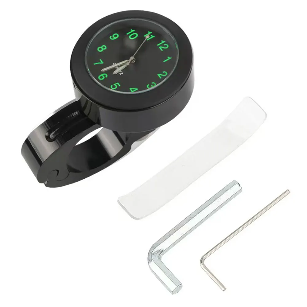 AliExpress NONE Motorcycle Aluminum Quartz Watch Luminous Clock 22-25mm Handlebar Mount for Scooter Bicycle Handlebar Waterproof Time Display