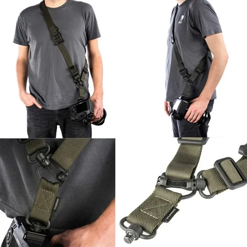 Adjustable MS4 Rifle Sling QD Metal Strap Swivel Molle Nylon 2 Points Weapon Multi Mission Release Hunting Access