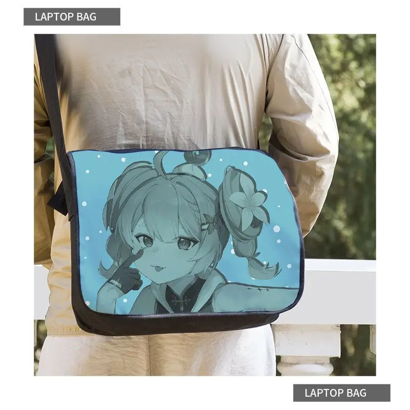 

2D Pain Bag Ming Chao Glaze Satin Badge Display Large Capacity Screen Printing Crossbody For Men And Women Students Ani