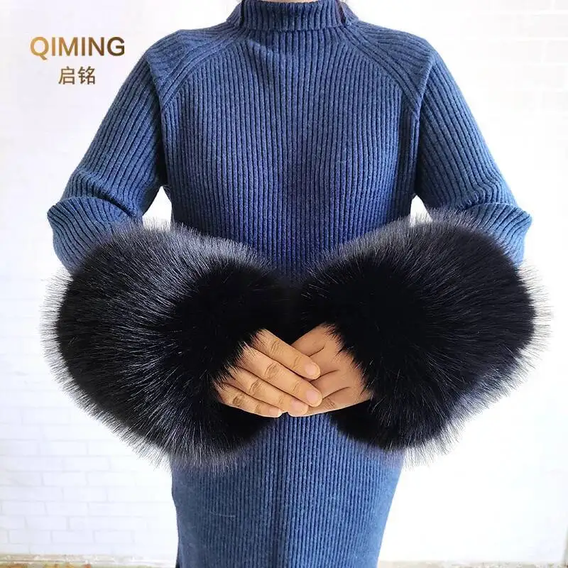 

Женские зимние манжеты из искусственного меха, роскошные толстые теплые плюшевые нарукавники, ветрозащитные теплые рукава, модные пушистые браслеты, манжеты, наручные чехлы