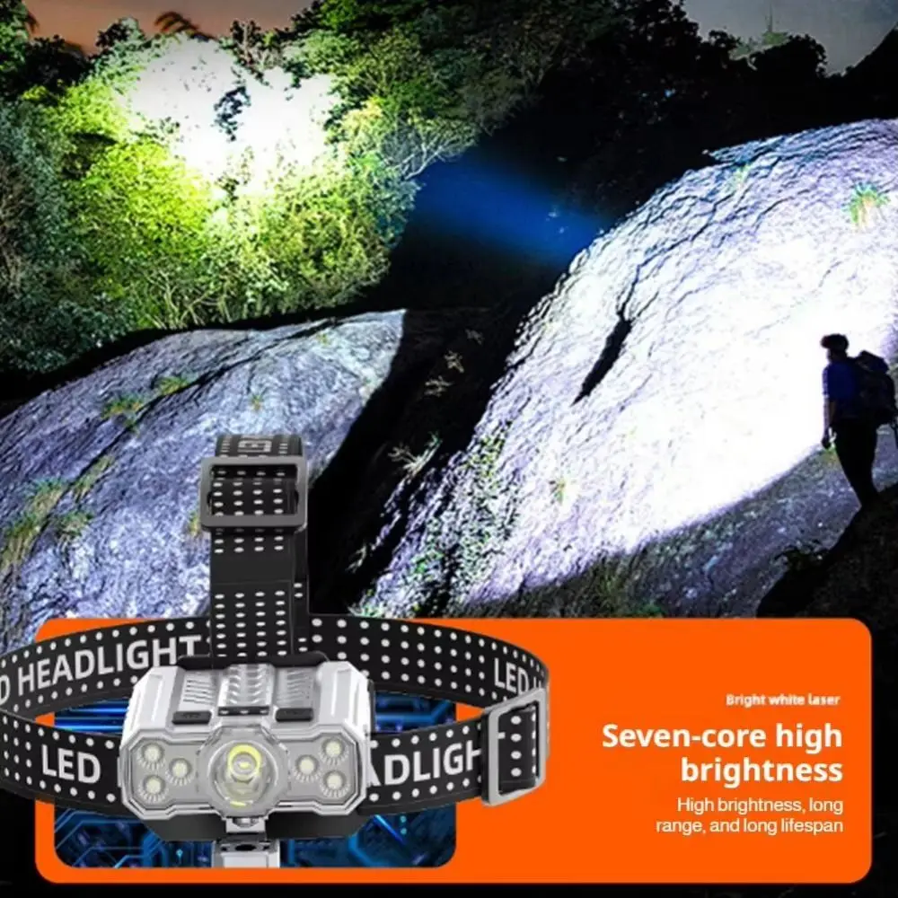 New Motion Sensor Headlamp with Fan Rechargeable Adjustable Strap Head Light Foldable Rechargeable Headlamp Cycling