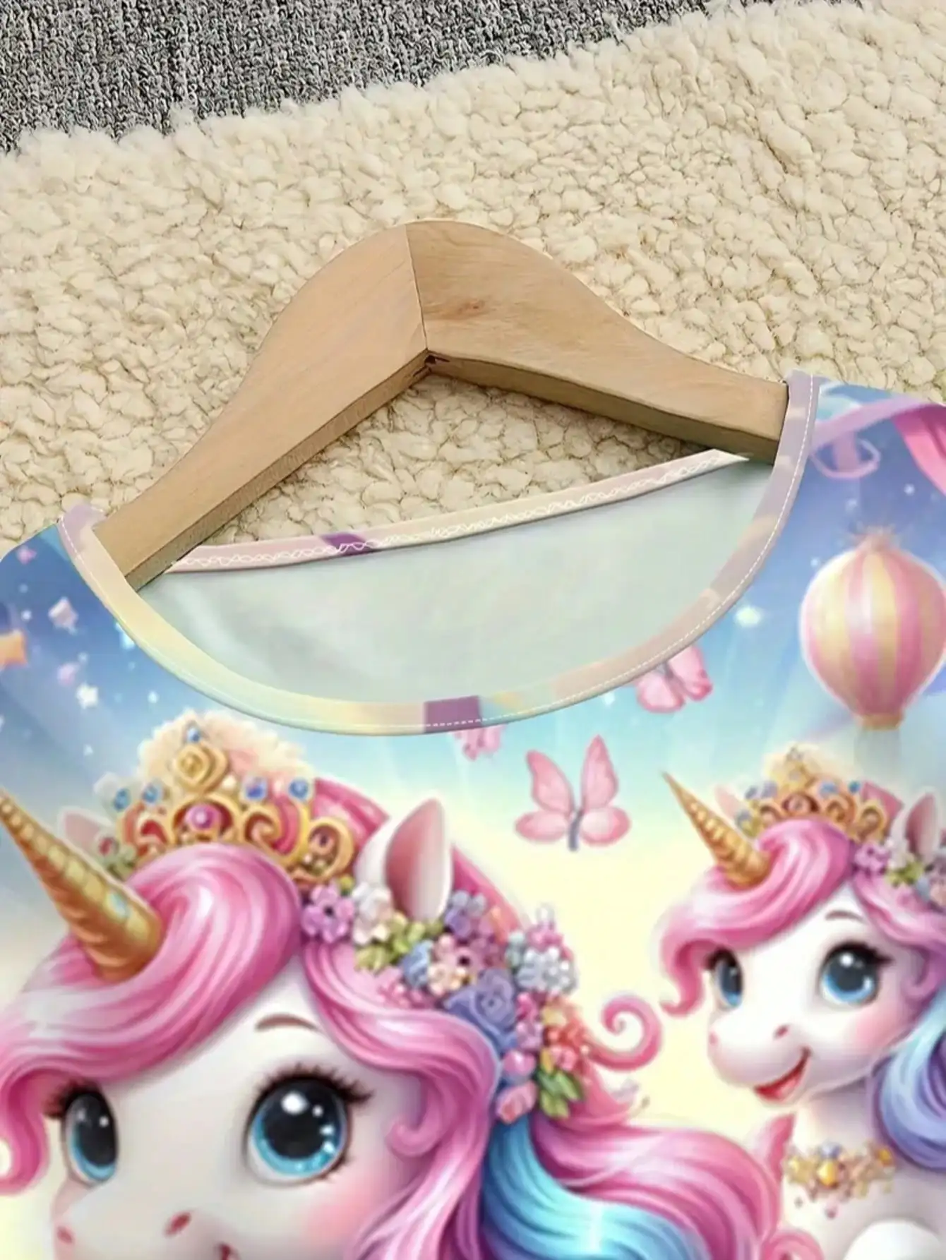 Mädchen-Einhorn-Cartoon-Kleid, kurzärmelig, sommerlich, lässig, Rundhalsausschnitt, 3D-gedruckt, geeignet für Teenager-Mädchen als Prinzessinnenkleid – Detail 5