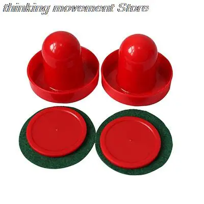 

Gmarty 2PCS Red Mini Air Hockey Pusher Mallet Red Air Hockey Table 67mm Goalies 50mm Pucks Felt Pusher