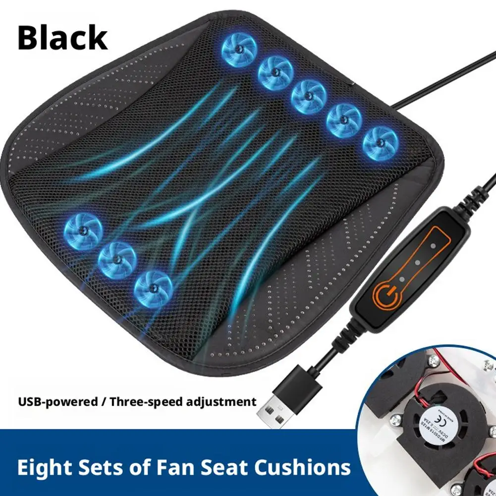 Universal Car Seat Summer Cool Air Seat Cushion With 5/8 USB Fans Fast Blowing Ventilation Seat Cooling Refrigerated Car Seat