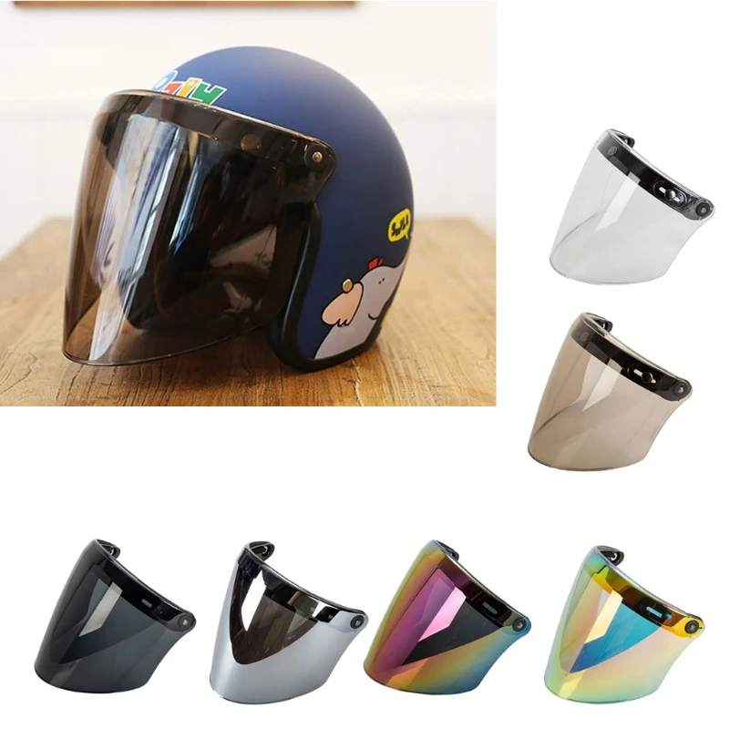 Motorcycle Helmet Visor Shield 3-Snap Design Open Face Helmet Visor Gift for Motorcycle Enthusiasts