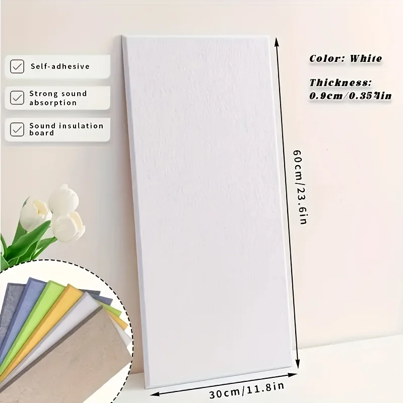 Panel Acústico de Alta Densidad de 6 Piezas, Absorbente de Sonido, Insonorizante, para Estudio, Hogar, Aislamiento, Tablero de Corcho Decorativo para Pared