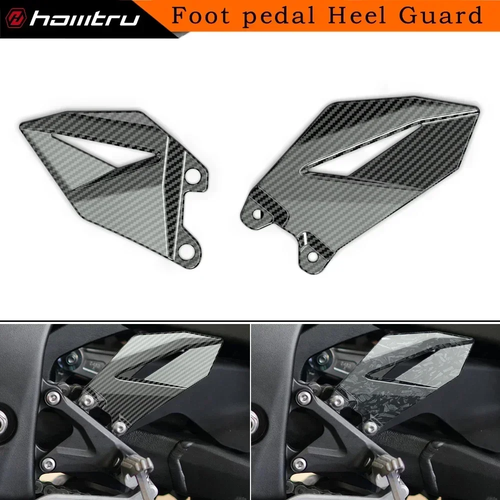 

For Kawasaki ZX-10R ZX-10RR ZX10R 2011-2024 Motorcycle Foot Pedal Heel Guard Plates Decoration Carbon-look