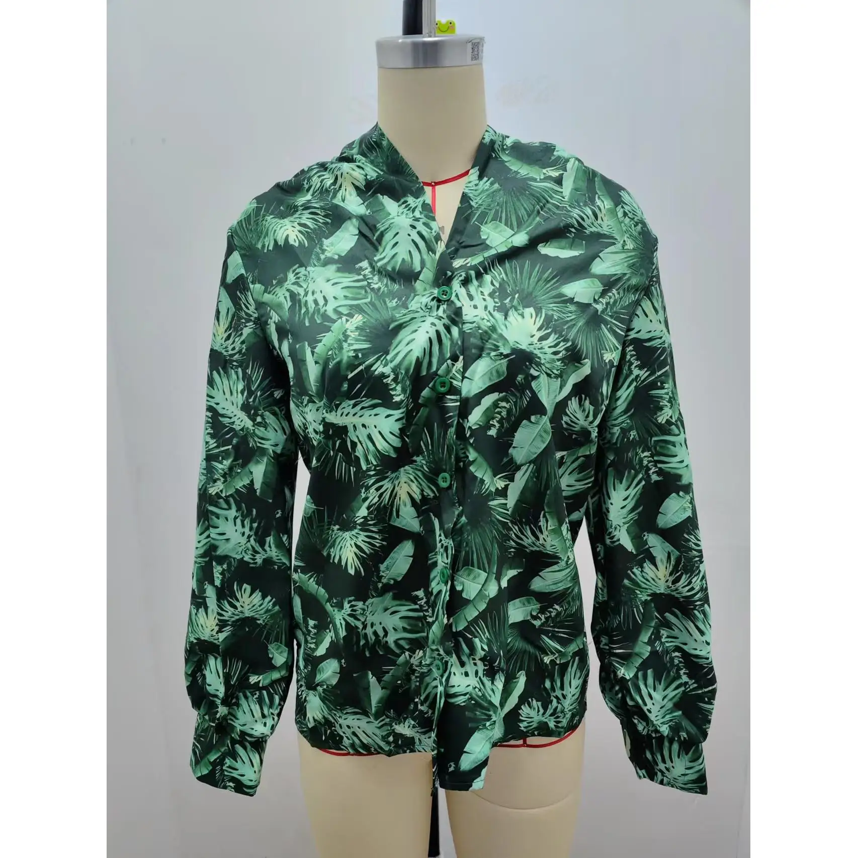 Women's Printed Collar Long Sleeve Shirt Swedish Style Fashionable Casual Workwear Easy Care Fabric Long Lasting Shape Retention view 4