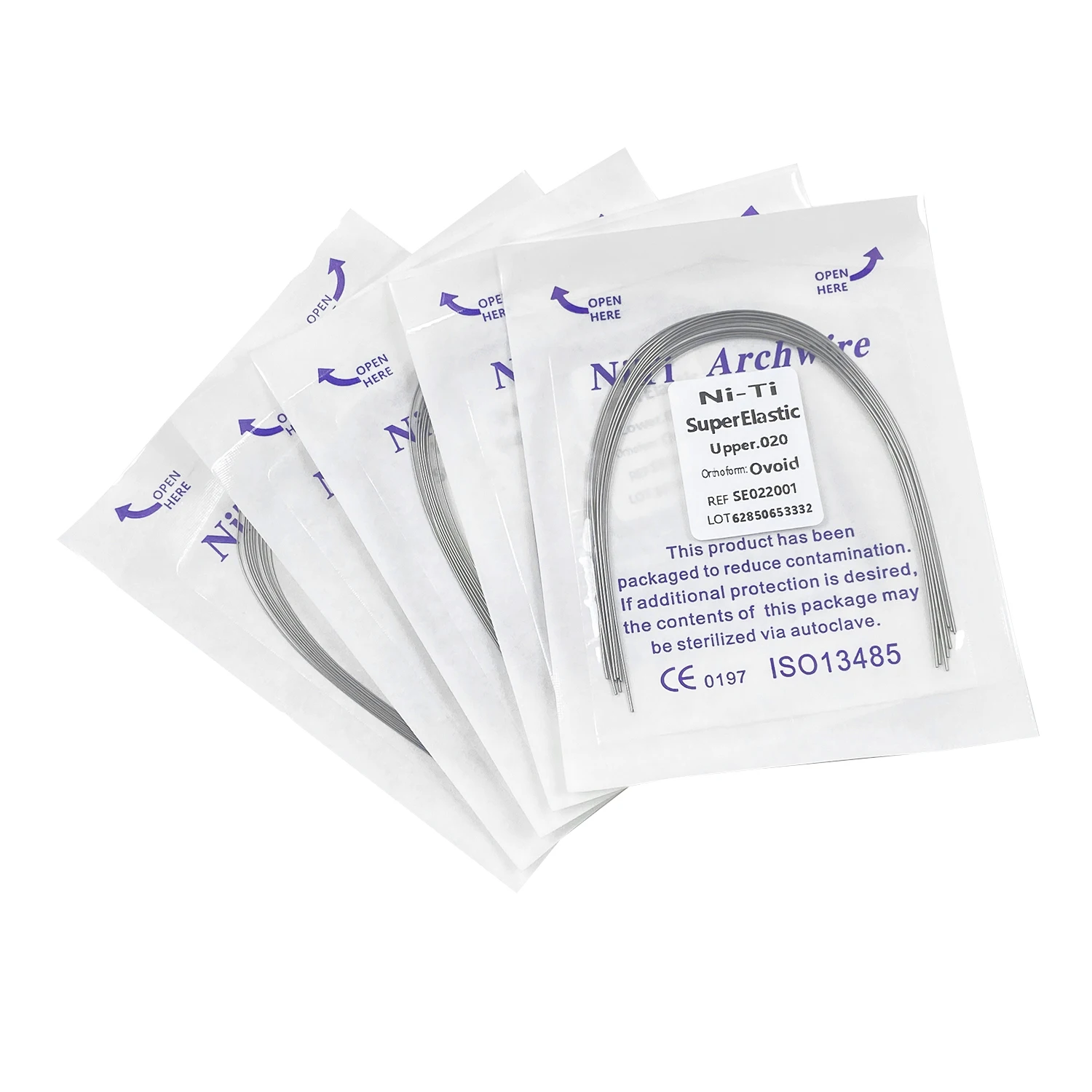 JOLANT 10pcs Dental Orthodontic Wire NITI Round/Rectangular Wire Ovoid/Natural Form Dentist Material Dental Arch Upper Lower