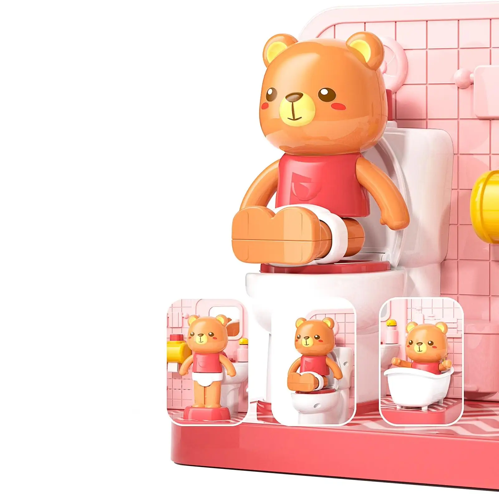 Puppenhaus-Badezimmer-Set, Badezimmer-Spielset für Jungen und Mädchen im Alter von 3–8 Jahren