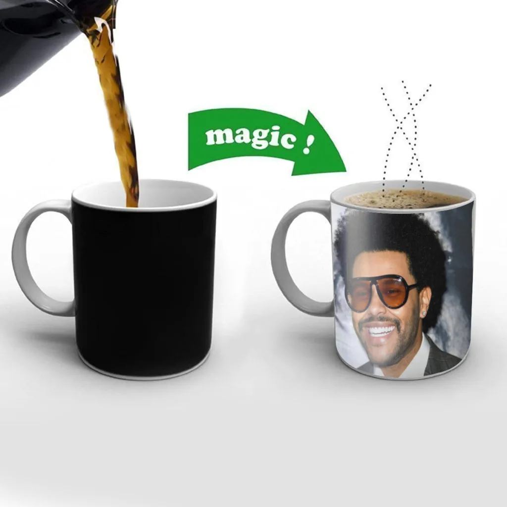 The-Weeknd-Free shipping Mug Changing Color Ceramic Coffee Mugs Magic Tea Cup Best Gift