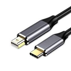 USB C Thunderbolt3 to Mini DisplayPort 4K@60Hz Cable Compatible with Type-C Macbook Surface Pro PC to Mini DP Monitor Display