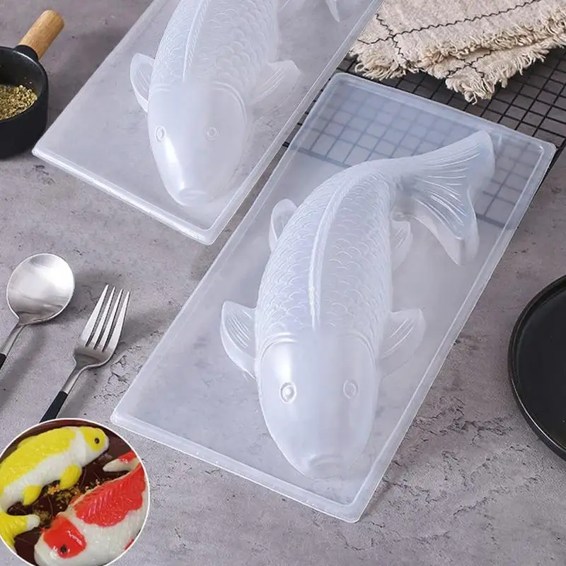 Carp Mold Easy Release Mould Art Crafts Making Tool for Rice Cake Moon Cake Chocolate Fondant Jelly Pastry Baking Accessories