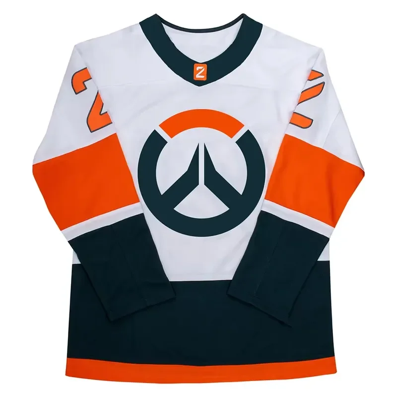 3D Long Sleeve Overwatch 2 Hockey Jersey V Neck Loose Unisex Tee 2026 Casual Streetwear Hot Game Design 3D Printed T Shirt